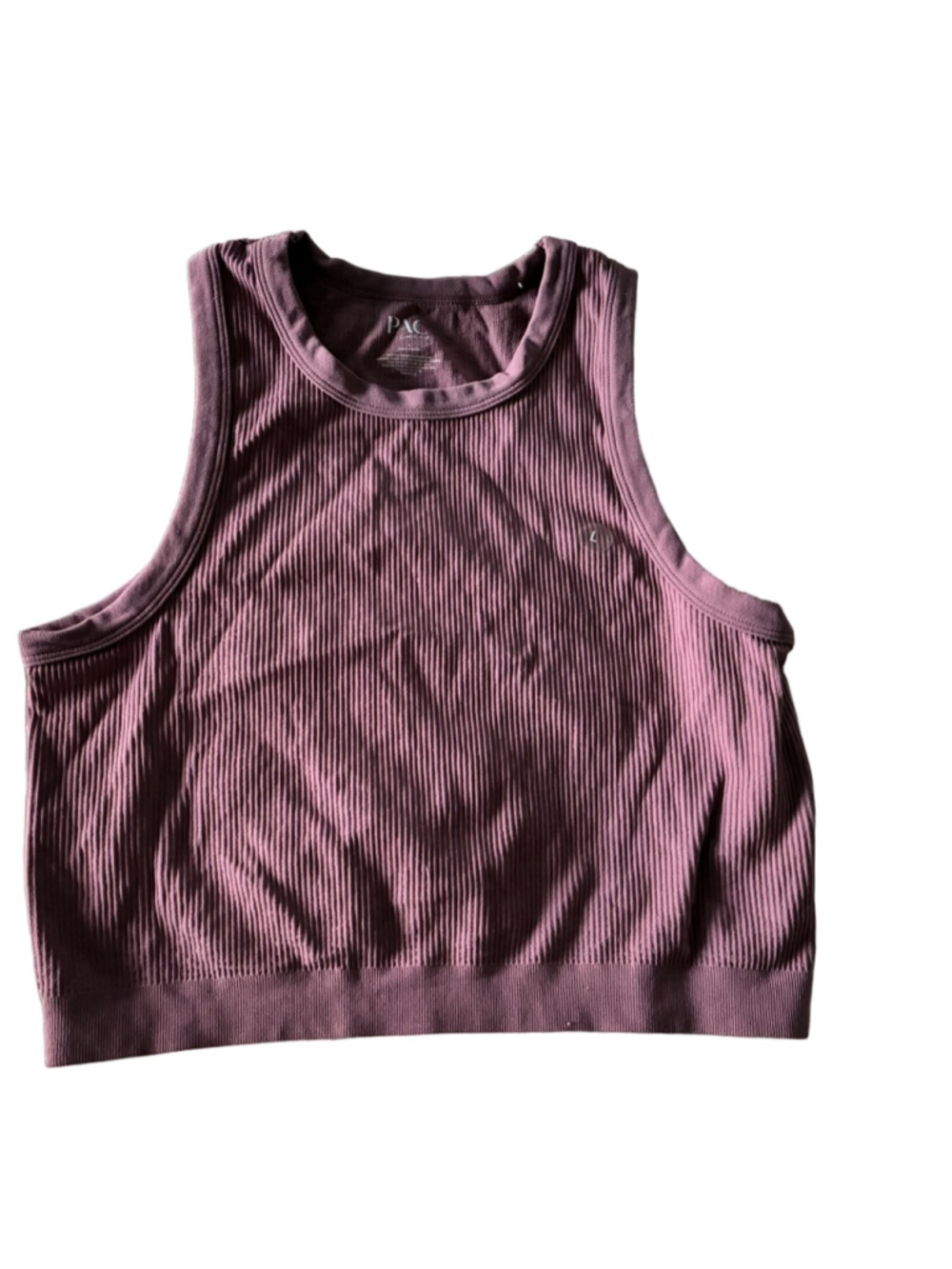 Women's PacSun Mauve Ribbed Cropped Tank Top L
